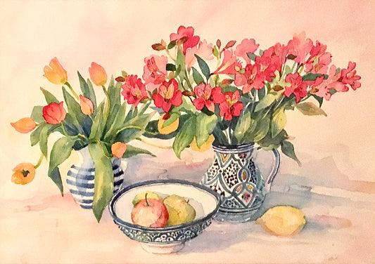 Still Life with Tulips and Alstroemeria