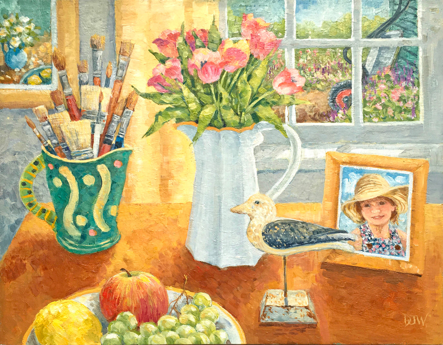 Still Life with Brushes &Tulips